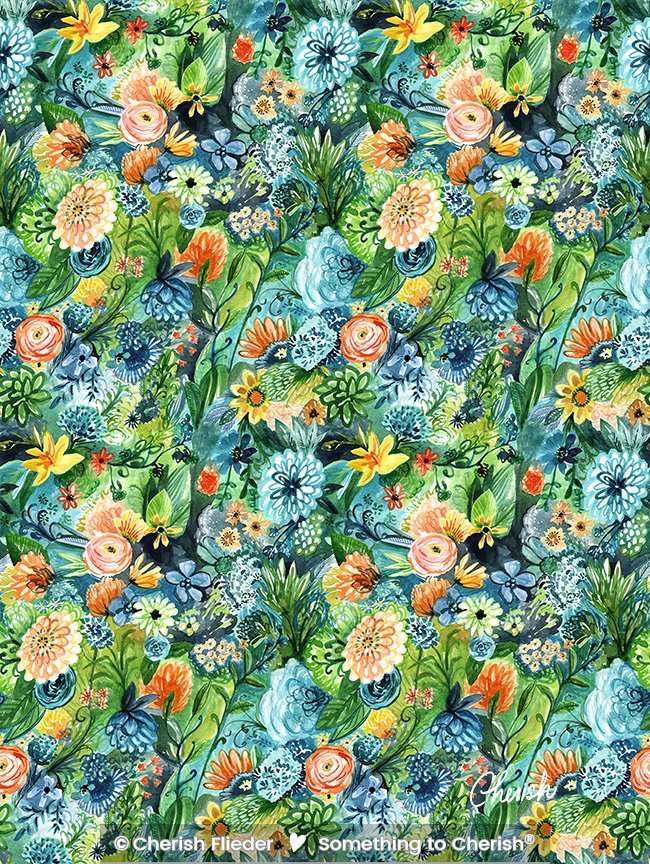 Floral C1622-02 Cultivate Joyful Heart Floral Pattern © Cherish Flieder