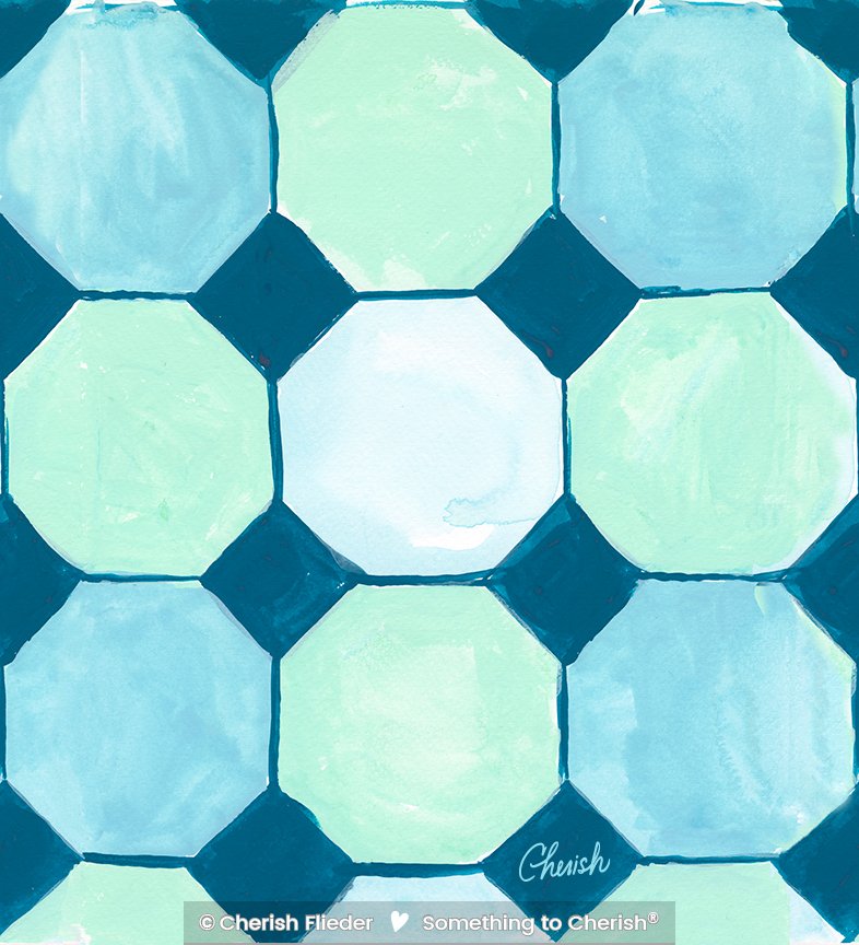 Painted Designs C2225-02 Laguid Diamond Tile © Cherish Flieder