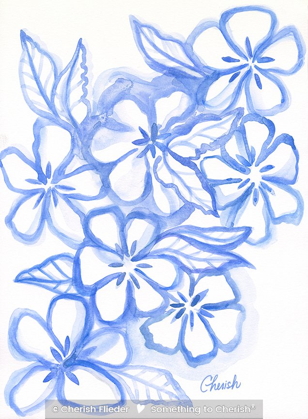  Floral C2213 Periviolet Charm Floral Blue © Cherish Flieder
